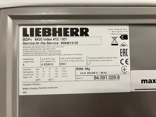 Armoire pâtissière 600×800 négative – LIEBHERR – Image 3